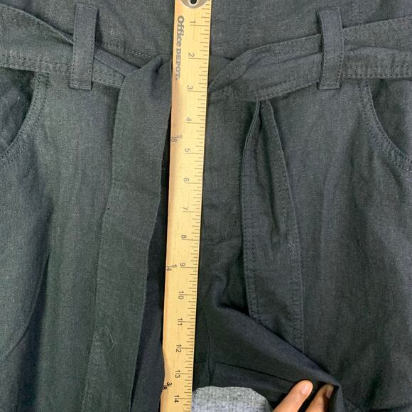 NEW GAP High-Waisted Linen-Blend Wide-Leg‎ Pants Belt Tie SZ 12 - Picture 6 of 11